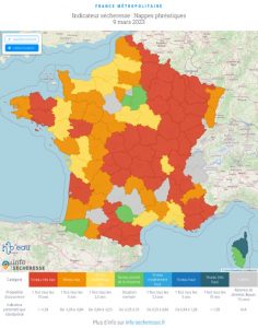 Niveau de la nappe phréatique par département à la fin de l’hiver 2023
