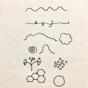 Pattern like waves, sphere, spiral